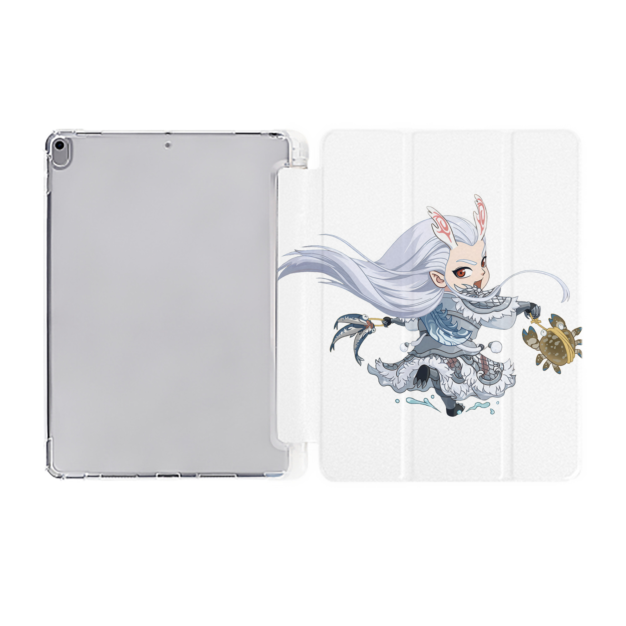 （画像用） Ne Zha 2 ナタ 魔童の大暴れ IPad ケース ペン収納付き 三つ折りスタンド PUレザー×シリコン 対応機種9.5/10.5/10.9インチ